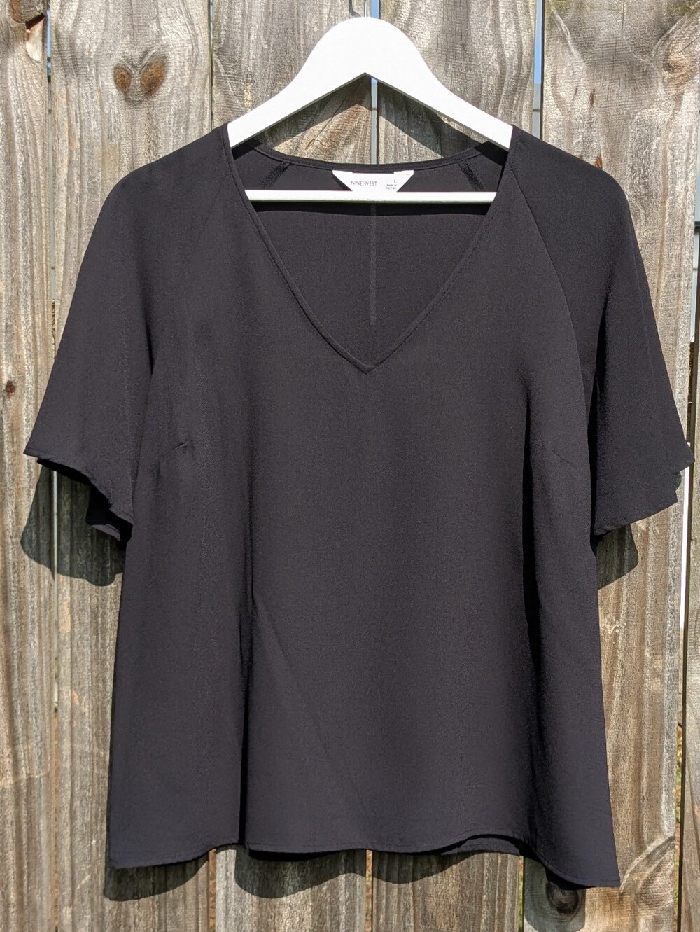 Nine West Black Flowy Women's Top Large